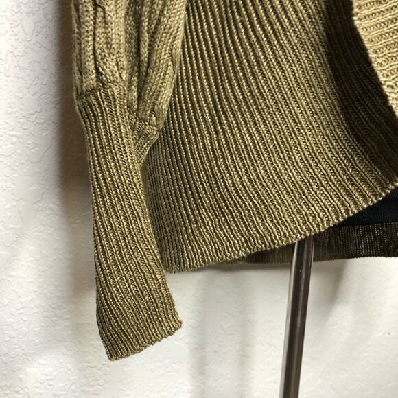 Ralph Lauren bronze brown cable knit linen cocoon open front cardigan size Small - Picture 4 of 14